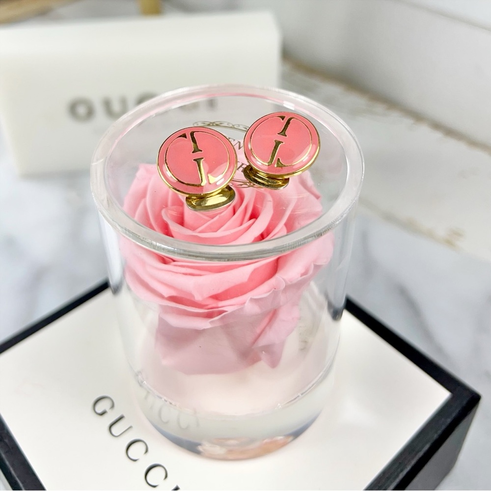 Gucci Marmont Ultra Rare Pink Gold Plated Clip-On Earrings - Picture 3 of 13